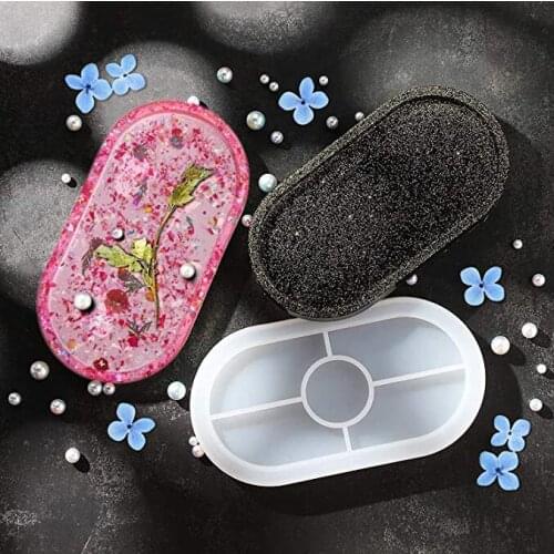 Aouke Ashtray Oval Coaster Crystal Drop Mold Mirror DIY Handmade Handicraft Decoration Environmentally Friendly Silicon Mold