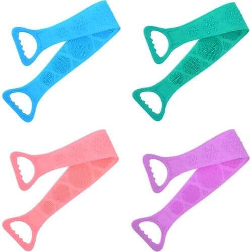 Bath Belt Body Skin Exfoliating Massage Silicone Back Scrubber Soft Bath Towel for Shower Body Cleaning Bathroom Shower Supplies