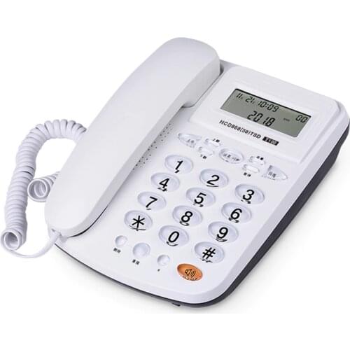 White Corded Telephone Landline with Caller ID/Call Waiting, Corded Phone Speakerphone, Dual Systems, Adjustable Volume