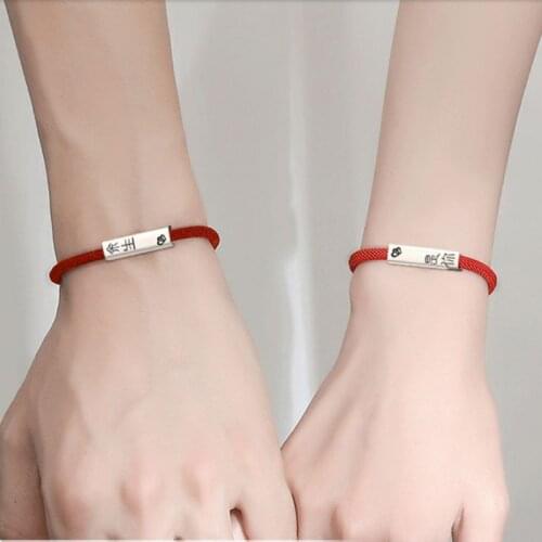 2Pcs Red String of Fate Friendship Bracelets Kabbalah Protection Good Luck Simple Matching Bracelets for Lover Women Men