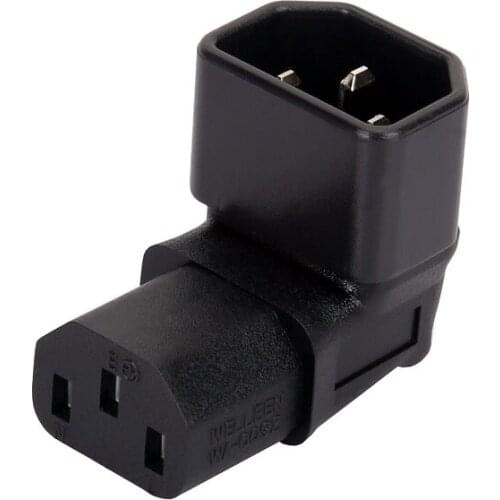 C14-C13 Bend AC Power Adapter IEC320 C14 TO C13 Connector Converter Male To Female Socket Chassis Server Conversion Plug