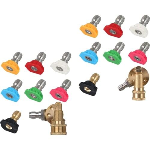 Pressure Washer Gun Adapter, 1/4 inch Quick Connect Fitting with Multiple Degrees Washer Spray Nozzle Tips