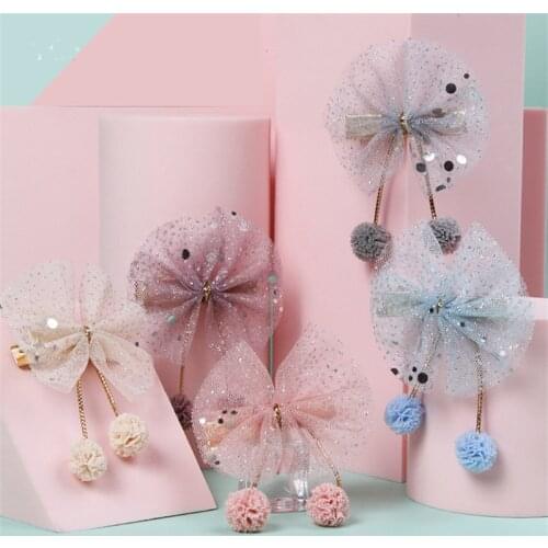 Cute Childrens Bow Hair Clips Fabric Hairpin Hair Accessories for Girls Lovely Cartoon Flowers Headwear Gifts
