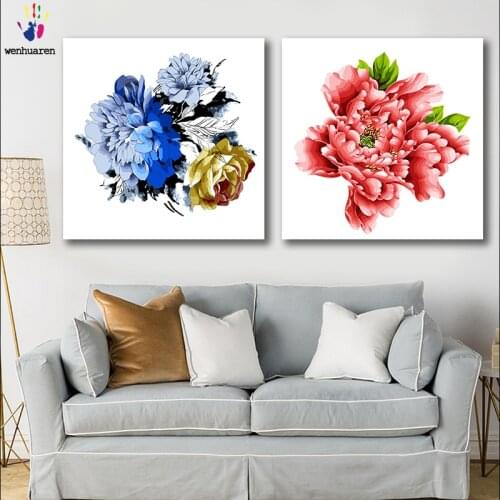 DIY colorings pictures by numbers with colors Paper wedding peony picture drawing painting by numbers framed Home