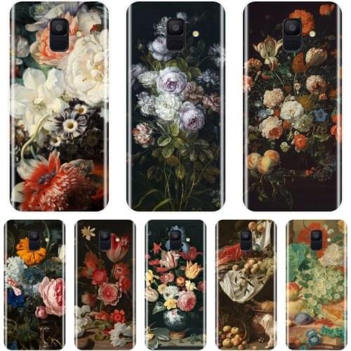 For Samsung Galaxy A3 A5 2016 2017 A6 A7 A8 2018 Silicone Art Flower Back Cover For Samsung Galaxy A6 A8 Plus 2018 Phone Case