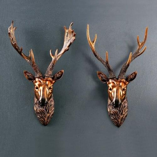 Art European deer head wall mural bar creative living room wall Vintage stereo hanging large animal personality quality