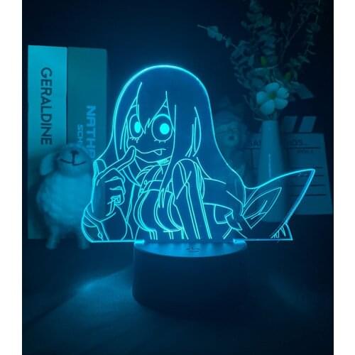 Tsuyu Asui Anime Figure My Hero Academia Manga Art Drawing Must Have Night Light for Otaku Bedroom Home Decoration Kawaii Froppy