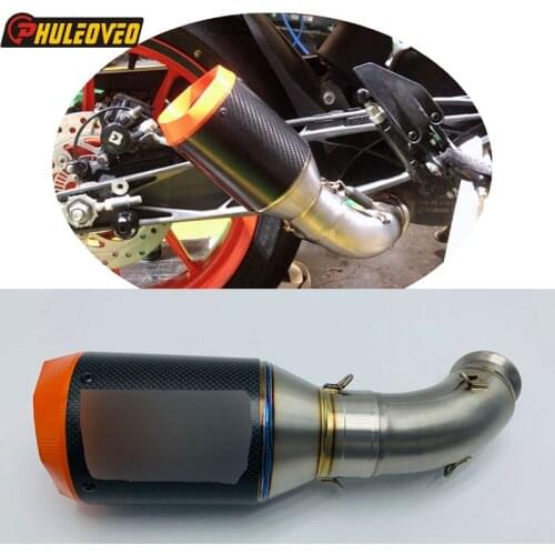 Titanium Alloy KTM390 RC390 2017-2020 Motorcycle Exhaust Muffler Link Pipe Carbon Muffler Exhaust Mid Pipe forKTM DUKE 390 RC390