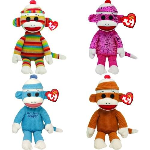 Ty Big Beanie Boos Eyes Plush Toy Animal Various Striped Monkey Series Collection Doll Boy Girl Child Christmas Birthday Gift