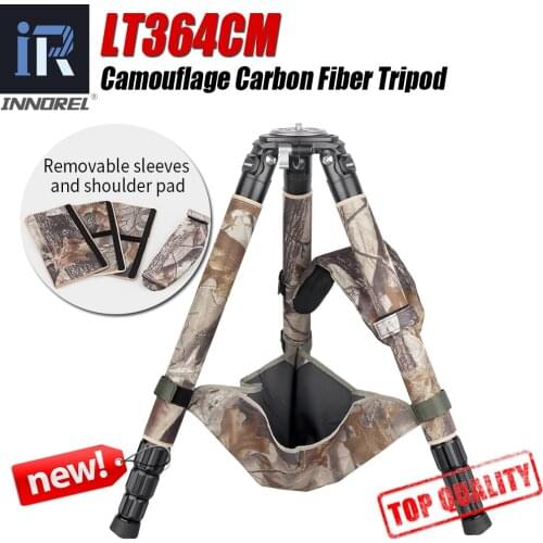 LT364CM Camouflage Professional 10-layer Carbon Fiber Tripod Heavy-duty Telephoto Lens Load 35 kg for DSLR Digital Camera Video