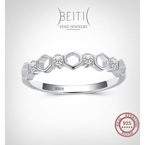 Beitil Real 925 Sterling Silver Irregular Geometric Finger Ring Fashion Party Accessories For Women Fine Statement Jewelry