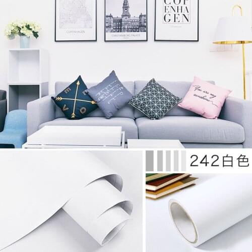 Matt Pure White Decorable Film Renovation Waterproof DIY Wallpaper Living Room Self-Adhesive Home Decorative Sticky Wall Sticker