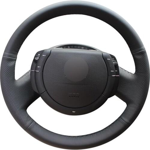 Hand-stitched Black Genuine Leather Custom Car Steering Wheel Cover for Citroen Triumph C4 2005 2006 2007 2008 2009 2010
