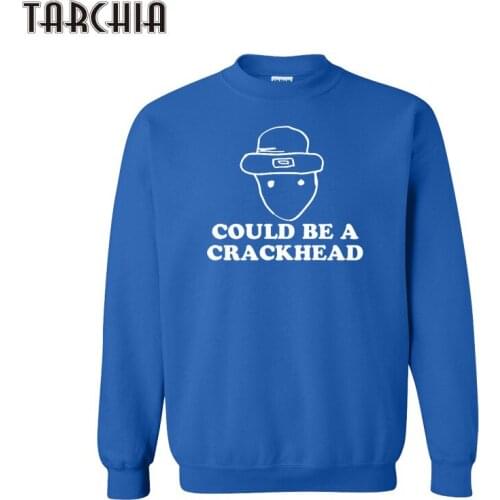 TARCHIA Mens Hoodies Autumn Spring Sweatshirts Cotton Pullover Black Sportswear Men COULD BE A CRACK HEAD Long Sleeve Hoodies