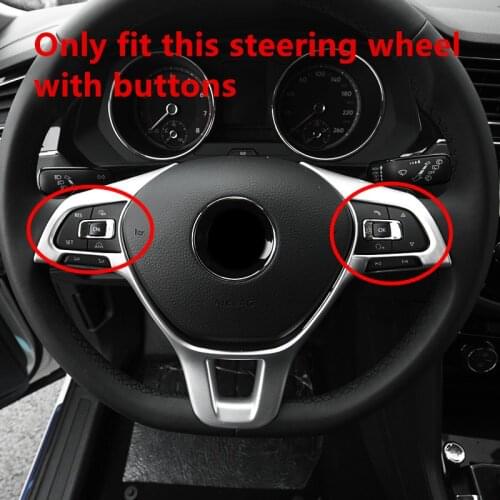 For Volkswagen Transporter (T6) Multivan 2017 2018 ABS Matte Interior Steering Wheel Button Cover Decoration Trim 1pcs