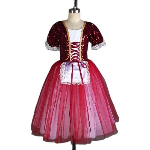 New Arrival Burgundy Ballet Costumes Tutu Girl & Women Stage Perfomrance Ballet Dance Costume Tutu Stage Dancewear