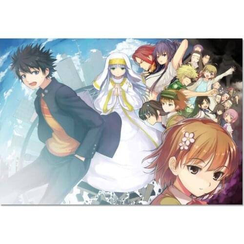 A Certain Magical Index Poster Cloth Silk Poster Home Decoration Wall Art Fabric Poster Print 40X60cm.50X75cm,60X90cm