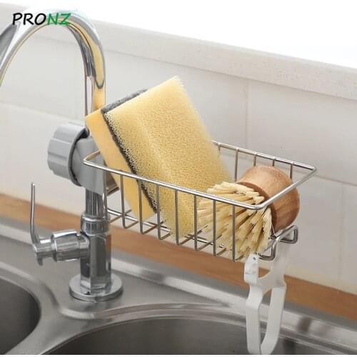 Sink Faucet Shelf Stainless Rack Kitchen Storage Shelf Sponge Dish Cloth Finishing Rack Drain Rack Pool Rag Storage Drain Rack