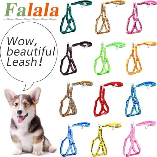 Pet Dog Spring Cute Printing Leash Fashion for Puppy Chihuahua Bulldog Harness Small Dogs Walking Design Harness And Leash Set