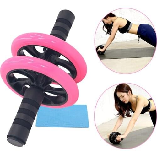 16.5cm/6.5'' Colour Ab Roller Wheel Multi-function No Noise Abdominal Wheel For Arm Waist Leg Exercise Fitnes Equipment with Mat