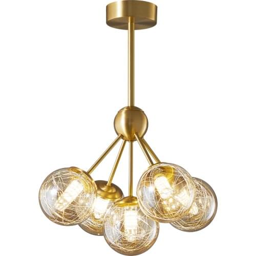 Nordic Modern Pendant Lights Creative Design Glass Ball Lighting Fixture Living Room Bedroom Kids Room Real Brass Chandeliers