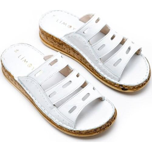 Limoya Genuine Leather Joelle Ten Burgundy Purple Orange Comfort Laser Cut Slippers 'Turkish' Quality 2021 Fashion Design Season Comfort