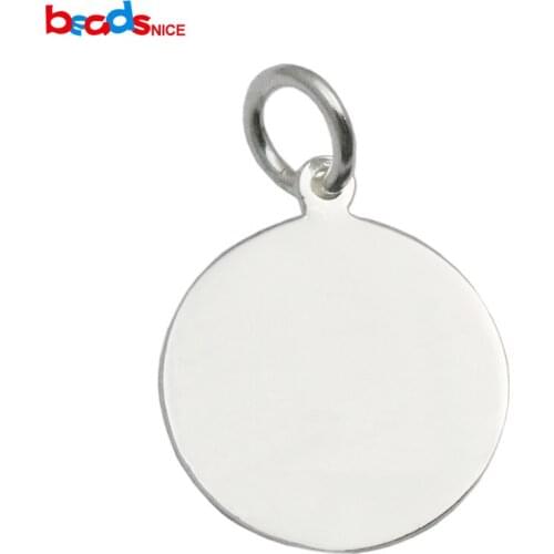 Beadsnice Stamping Blanks 925 Sterling Silver Round Disc Charms for Personalized Jewelry Making ID 35632