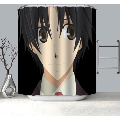 Custom Sekai Ichi Hatsukoi Shower Curtain Modern Style Set Hook Natural Landscape Home Decoration Bathroom Curtains Frabic Print