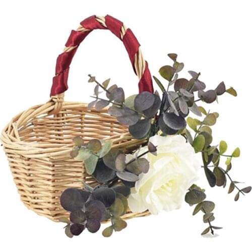 1PC Village Wedding Flower Basket Wedding Flower Basket Chic Scattering Petals Basket Wedding Party Photo Props for Wedding