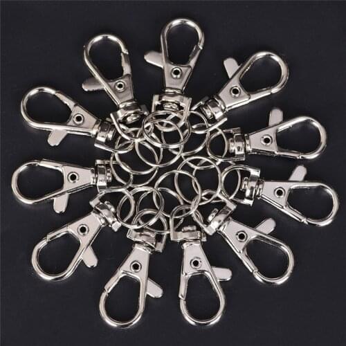 10pcs Key Chain Ring Metal Swivel Lobster Clasp Clips Key Hooks Keychain Split Ring DIY Bag Jewelry