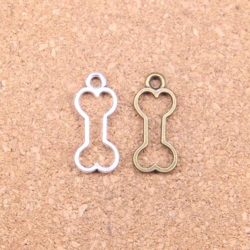 145pcs Charms hollow dog bone 25x11mm Antique Pendants,Vintage Tibetan Silver Jewelry,DIY for bracelet necklace