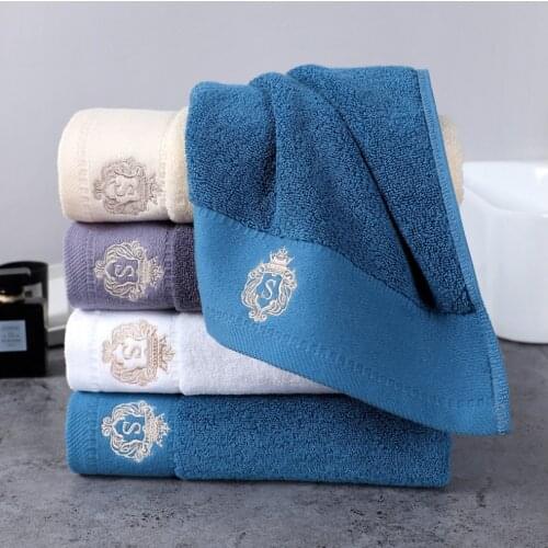 2Pcs Cotton Towel Set Luxury Beach Bath Towels For Adults 70*140cm Bathroom Thicker Face Towel 34x74cm For Sport /Gym/Hotel/Spa