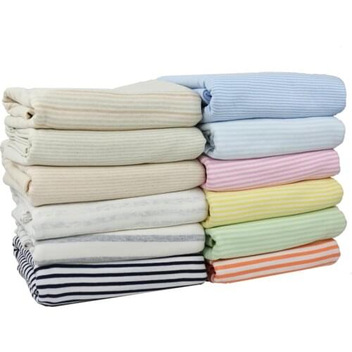 50*170cm Elastic Striped Baby Cotton Fabric Baby Jersey Knitted Cotton T-shirt fashion apparel making fabric by half meter