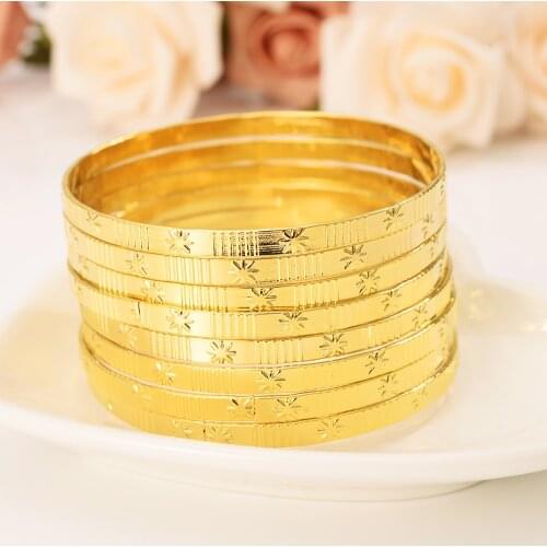 68mm Gold Dubai india Ethiopian Bangle for Women men Bracelet party Jewelry African Arab Accessories wedding party Gifts