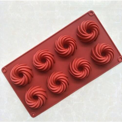 8 Even Vortex Silicone Cake Mold jiu xin tang Mode Household Bakery DIY Tool XG769