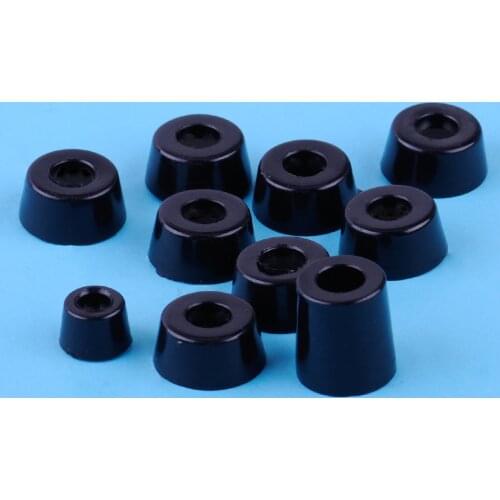 8pcs Black Speaker Cabinet Furniture Chair Table Box Conical Rubber Foot Pad Stand Shock Absorber S / M / L Skid Resistance