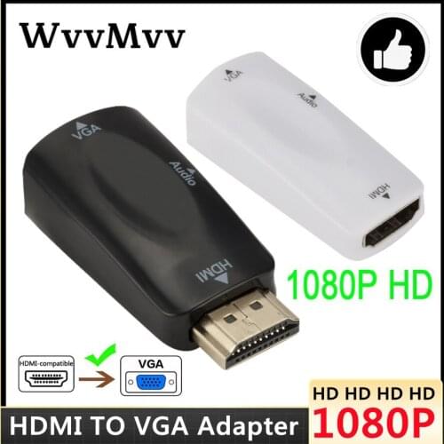 HDMI-compatible Male to VGA Female Adapter Audio Cable Converter FHD 480P 1080P 720P PC Laptop TV Box Computer Display Projector