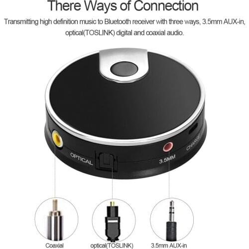 Wireless Audio Transmitter Optical Fiber Transmission Bluetooth 4.0 Music Transmitter Optical Fiber Coaxial 3.5mm AUX-in Input