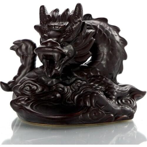 Big size Ceramic dragon Backflowing incense burner home decor incensory ornament incense lore tower incense line dragon decor