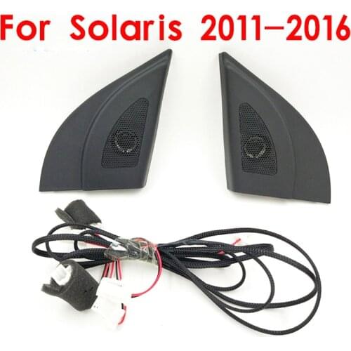 For Hyundai Solaris 2011-2016 Car tweeter Audio Auto Black triangle head speakers tweeter trumpet speakers tweeter with wire