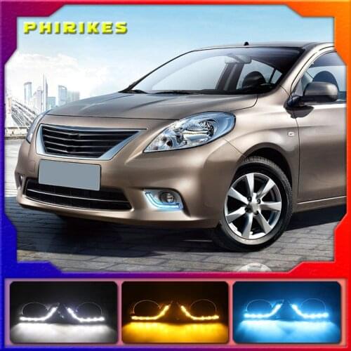 2pcs For Nissan Almera Latio Sunny Versa 2011 2012 2013 DRL Daytime Running Lights Daylight Fog Head Lamp