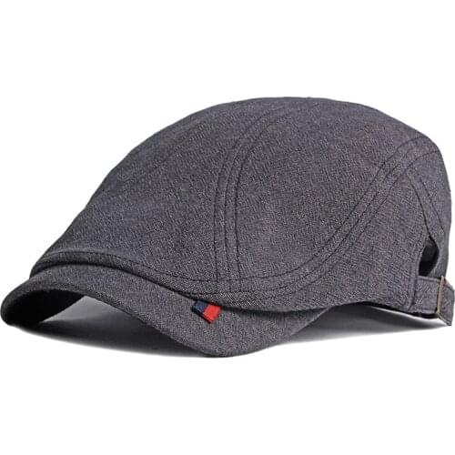 Casual Beret Hat Men Solid Color Newsboy Cap Long Brim Painter Cap Women Flat Ivy Peaked Herringbone Duckbill Hat gorras hombre