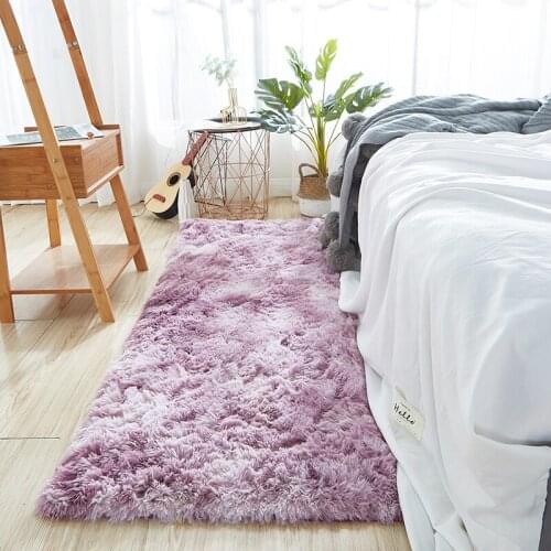 Thick silk wool carpet tie-dye printing rug living room study mat Bedside Carpet Plush Room Household Mat Crawling rug