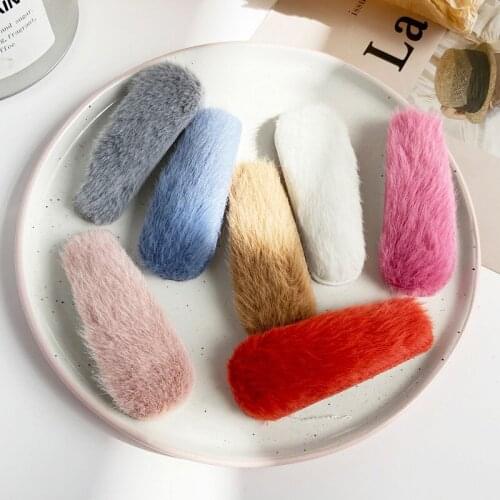 LIMARIO Winter Plush Faux Rabbit Fur Popular Hairpin Women Girls Hair Clips Pins Accessories Barrettes Hairclip Ornaments Headdr