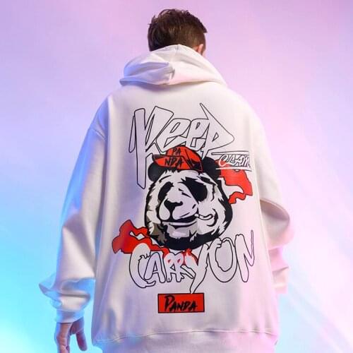 Men Hip Hop Streetwear Hoodie Harajuku Printing Hoodie Sweatshirt 2020 Winter Pullover men Hoodies Panda Style Casual