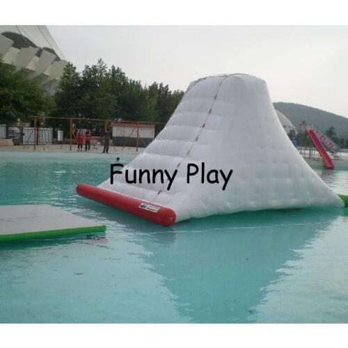 Inflatable iceberg with climbing wall for sale summer water park iceberg with slide rock climbing mountain water iceberg