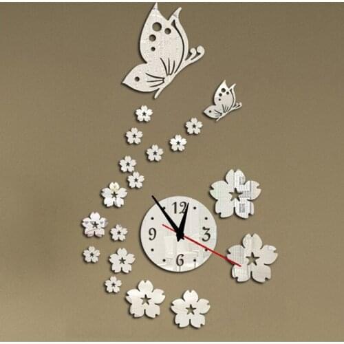 New hot acrylic clocks watch wall clock modern design 3d crystal mirror watches home decoration living room