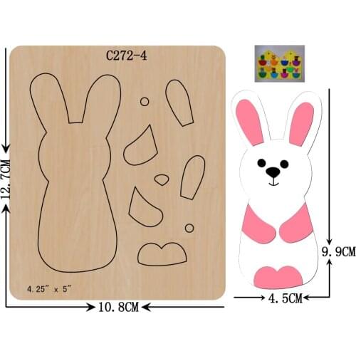 New rabbit Wooden die Scrapbooking C-272-4 Cutting Dies Compatible with most die cutting machines