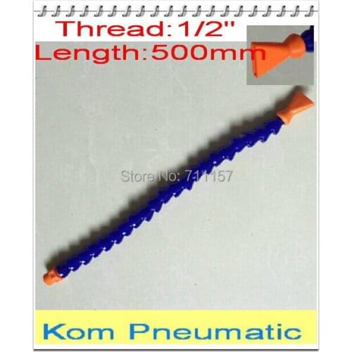 500MM Plastic Flexible Water Oil Coolant Pipe Hose 1/2" Inch Thread,Adjustable Cool Tube,Flat Nozzle
