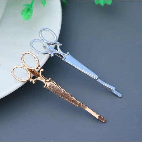Popular Women Metal Scissors Shape Barrette Hair Clip Lady Unique desgin Hairpin Girls Hair Accessories 1pc